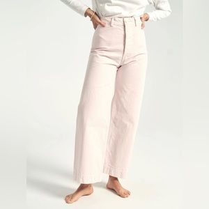Light Pink GAP Sailor Pants KAMM Zara Marine High Waist Wide Leg Cropped Pants
